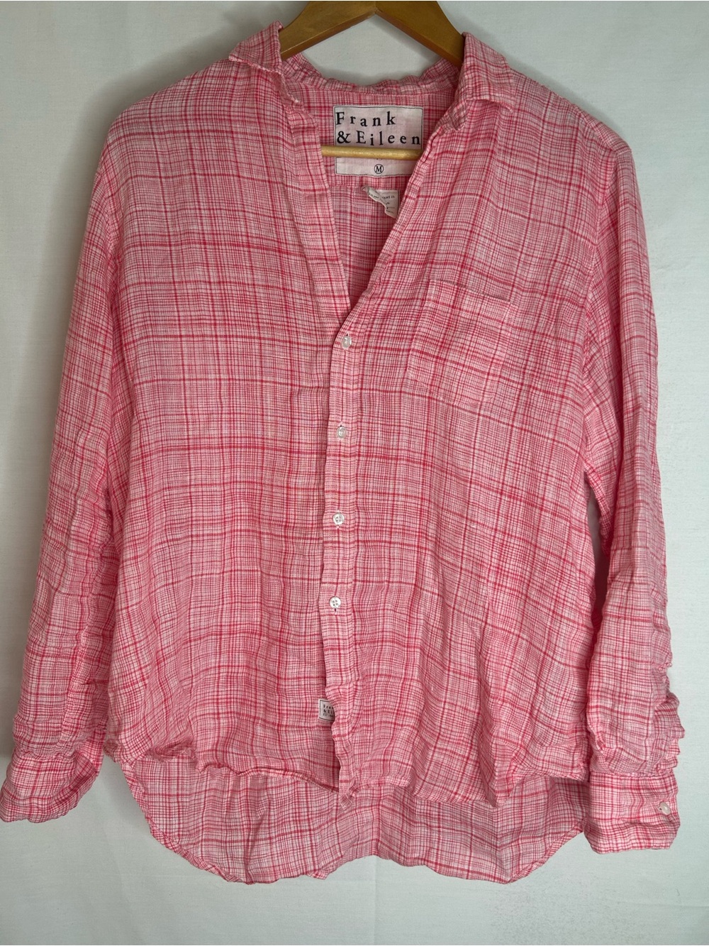 Frank & Eileen Linen Eileen Button-Down Long Sleeve Shirt Size Medium